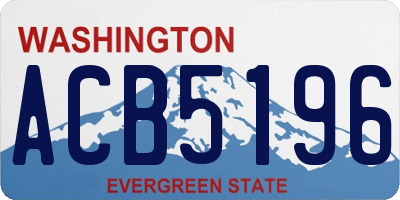 WA license plate ACB5196