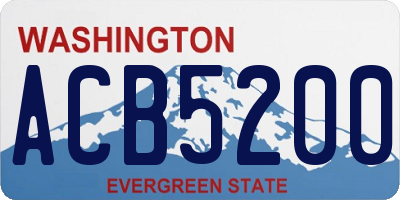 WA license plate ACB5200