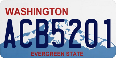 WA license plate ACB5201