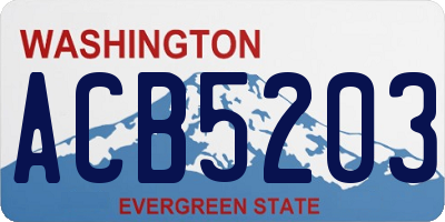 WA license plate ACB5203