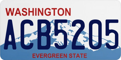 WA license plate ACB5205