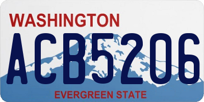 WA license plate ACB5206
