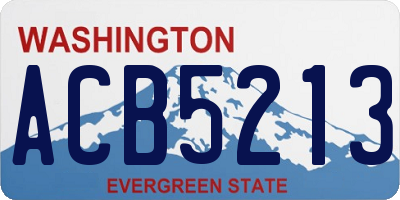 WA license plate ACB5213
