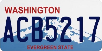 WA license plate ACB5217