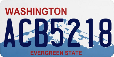 WA license plate ACB5218