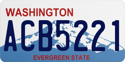 WA license plate ACB5221