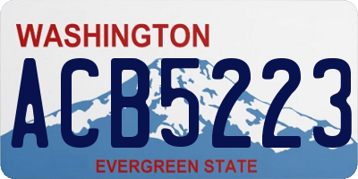 WA license plate ACB5223
