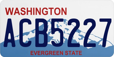 WA license plate ACB5227