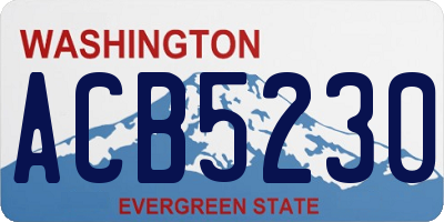 WA license plate ACB5230