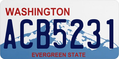 WA license plate ACB5231