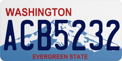 WA license plate ACB5232