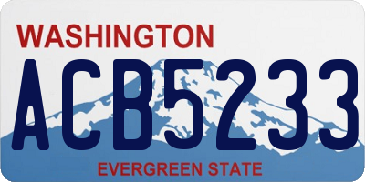 WA license plate ACB5233