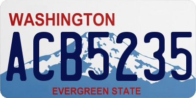 WA license plate ACB5235