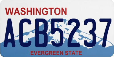 WA license plate ACB5237