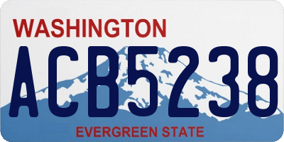 WA license plate ACB5238