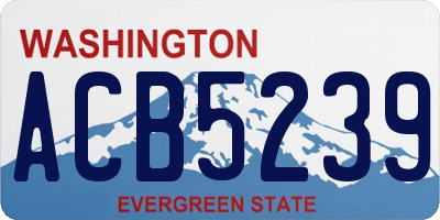 WA license plate ACB5239
