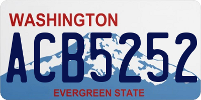 WA license plate ACB5252