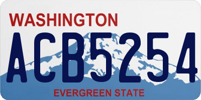 WA license plate ACB5254