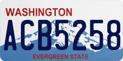 WA license plate ACB5258