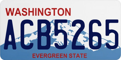 WA license plate ACB5265