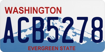 WA license plate ACB5278