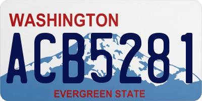 WA license plate ACB5281
