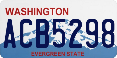 WA license plate ACB5298