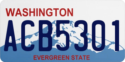 WA license plate ACB5301