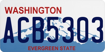 WA license plate ACB5303