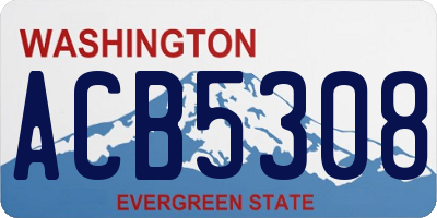 WA license plate ACB5308