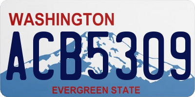 WA license plate ACB5309