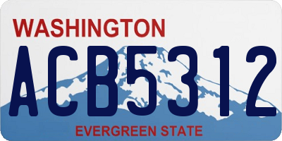 WA license plate ACB5312