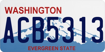 WA license plate ACB5313