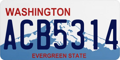 WA license plate ACB5314