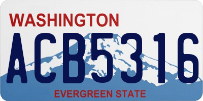 WA license plate ACB5316