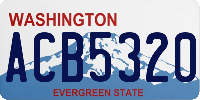 WA license plate ACB5320