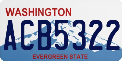 WA license plate ACB5322