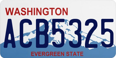 WA license plate ACB5325