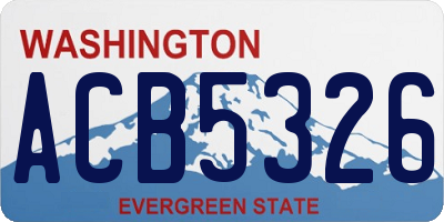 WA license plate ACB5326