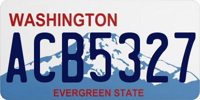 WA license plate ACB5327