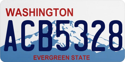 WA license plate ACB5328