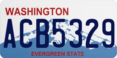 WA license plate ACB5329