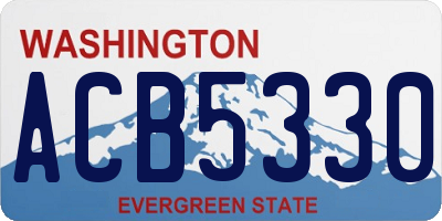 WA license plate ACB5330