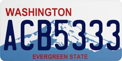 WA license plate ACB5333