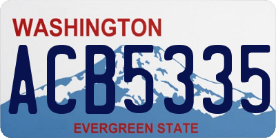 WA license plate ACB5335