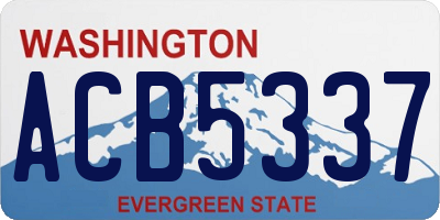 WA license plate ACB5337