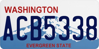 WA license plate ACB5338