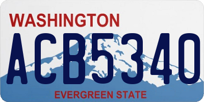 WA license plate ACB5340