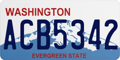 WA license plate ACB5342