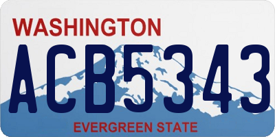 WA license plate ACB5343
